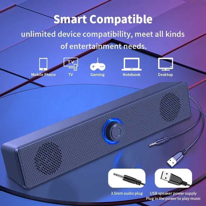 PC USB Soundbar Wired and Wireless