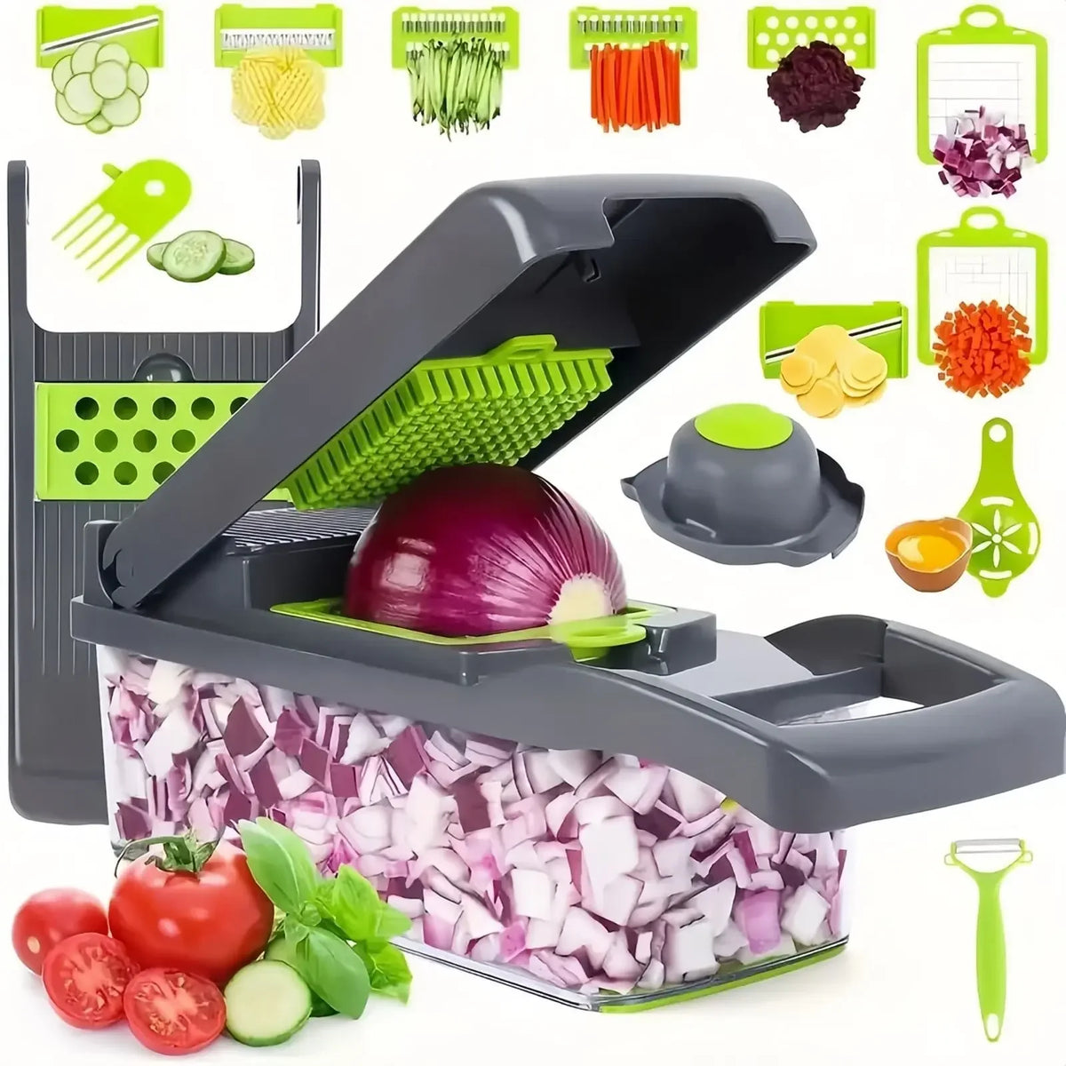 Multi-Blade Vegetable Chopper & Mandoline Slicer Set