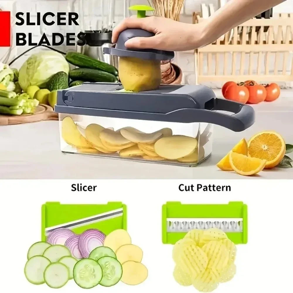 Multi-Blade Vegetable Chopper & Mandoline Slicer Set