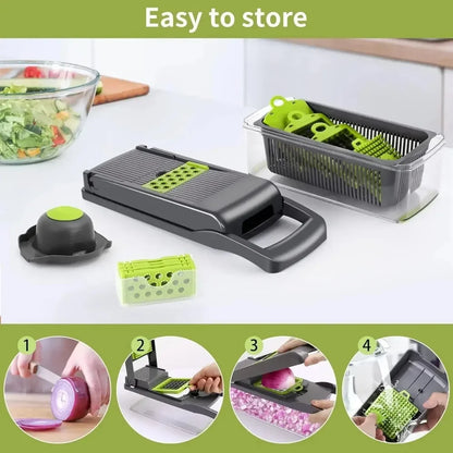Multi-Blade Vegetable Chopper & Mandoline Slicer Set