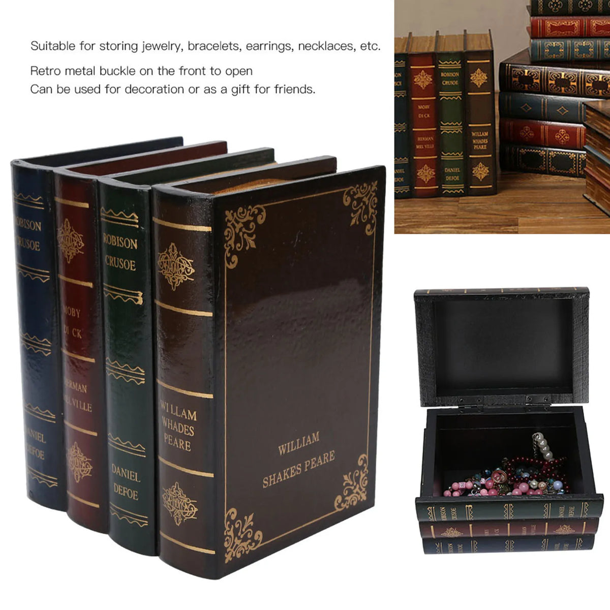 Antique Book-Shaped Jewelry Box