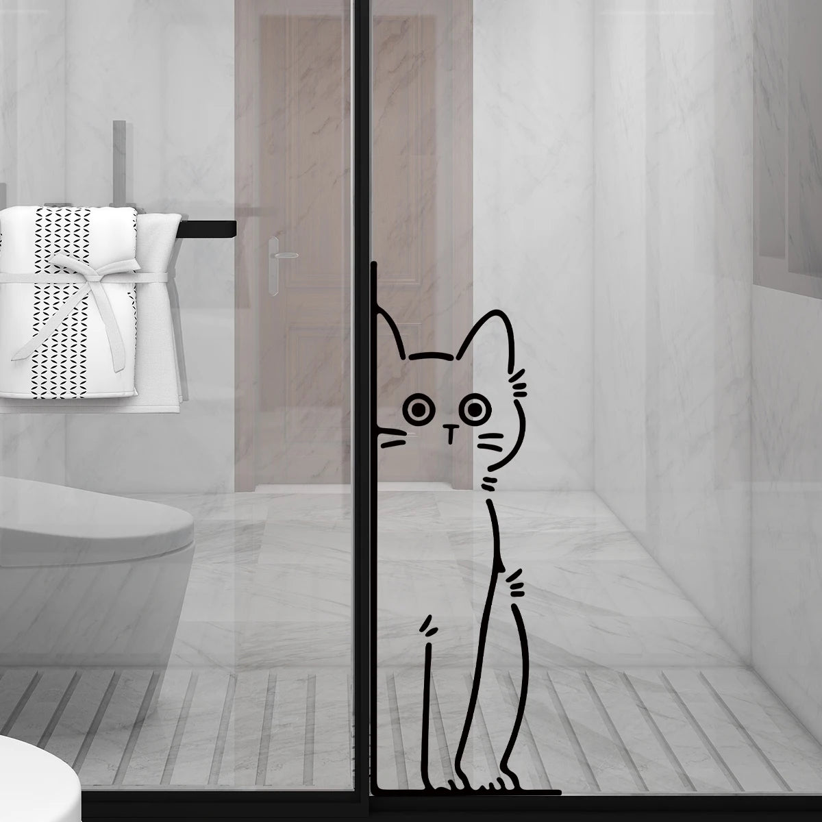 MeowDecor – Waterproof Black Cat Silhouette Wall Stickers